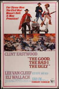 7x0083 GOOD, THE BAD & THE UGLY 40x60 1968 art of Clint Eastwood & Lee Van Cleef, Sergio Leone!