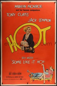 7x0081 SOME LIKE IT HOT style Z 40x60 1959 Marilyn is HOT, Tony Curtis & Jack Lemmon, ultra rare!