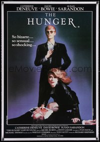 7x0915 HUNGER linen Aust 1sh 1983 vampire Catherine Deneuve & David Bowie, bizarre & sensual, rare!