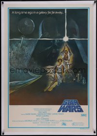 7x0916 STAR WARS linen style A first printing Aust 1sh 1977 George Lucas, Tom Jung art, ultra rare!