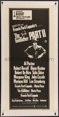 7x1052 GODFATHER PART II linen Aust daybill 1975 Al Pacino in Francis Ford Coppola classic crime sequel!