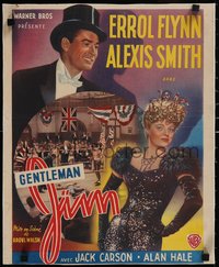 7x1077 GENTLEMAN JIM linen Belgian 1947 different art of boxer Errol Flynn & Alexis Smith!