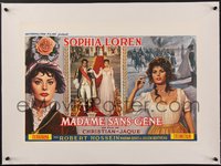 7x1088 MADAME SANS GENE linen Belgian 1962 three different artwork images of sexy Sophia Loren!