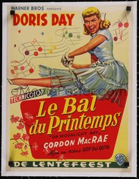 7x1092 ON MOONLIGHT BAY linen Belgian 1951 great art of singing Doris Day showing leg, ultra rare!