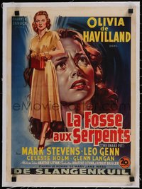 7x1097 SNAKE PIT linen Belgian 1949 mental patient Olivia de Havilland close up & full-length, rare!