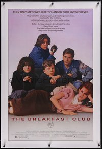 7x0486 BREAKFAST CLUB linen 1sh 1985 John Hughes, Estevez, Molly Ringwald, Judd Nelson, classic!