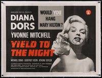 7x0428 YIELD TO THE NIGHT linen British quad 1956 would you hang sexy bad girl Diana Dors!