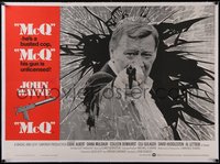 7x0421 McQ linen British quad 1974 John Sturges, John Wayne pointing gun through broken glass, rare!