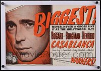 7x0925 CASABLANCA linen magazine 2-page spread 1942 Humphrey Bogart & Bergman classic, different!