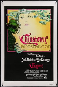 7x0500 CHINATOWN linen 1sh 1974 Polanski, Jim Pearsall art of smoking Jack Nicholson & Faye Dunaway!