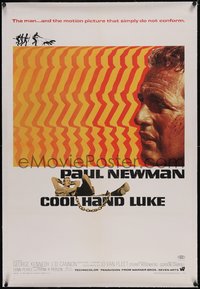 7x0509 COOL HAND LUKE linen 1sh 1967 prisoner Paul Newman refuses to conform, cool art by James Bama!