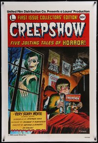 7x0512 CREEPSHOW linen int'l advance 1sh 1982 George Romero & King's tribute to EC Comics, Kamen art!