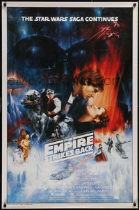 7x0117 EMPIRE STRIKES BACK 1sh 1980 unedited Roger Kastel art w/added images, last sold for $21,500!