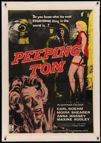 7x0951 PEEPING TOM linen English 1sh 1961 Michael Powell voyeur classic, Carl Boehm, ultra rare!