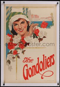 7x0932 GONDOLIERS linen stage play English double crown 1910s Gilbert & Sullivan opera, cool art!