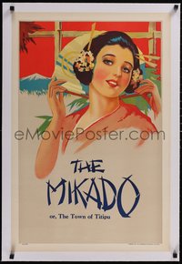 7x0933 MIKADO linen stage play English double crown 1930s Gilbert & Sullivan opera, art of Yum-Yum!