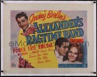 7x1116 ALEXANDER'S RAGTIME BAND linen English 1/2sh R1940 Power, Faye, Ameche, Berlin, ultra rare!