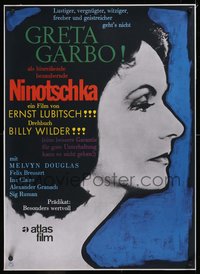 7x0923 NINOTCHKA linen German R1964 Fischer-Nosbisch art of Greta Garbo, directed by Ernst Lubitsch!