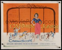 7x1118 CARMEN JONES linen 1/2sh 1954 Otto Preminger, sexy Dorothy Dandridge, Bizet opera, rare!