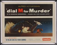 7x1119 DIAL M FOR MURDER linen 1/2sh 1954 Alfred Hitchcock, attacked Grace Kelly reaches for phone!