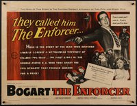 7x0022 ENFORCER 1/2sh 1951 Humphrey Bogart close up with gun in hand, if you're dumb you'll be dead