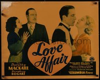 7x0025 LOVE AFFAIR 1/2sh 1932 wonderful c/u of young Humphrey Bogart & Dorothy Mackaill, ultra rare!