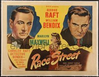 7x1131 RACE STREET linen 1/2sh 1948 George Raft, sexy Marilyn Maxwell, Bendix, horse racing, rare!