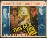 7x0030 THIS GUN FOR HIRE style B 1/2sh 1942 different image of Alan Ladd & sexy Veronica Lake, rare!