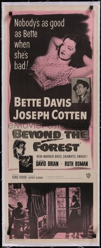 7x1021 BEYOND THE FOREST linen insert 1949 nobody's as good as smoking Bette Davis when she's bad!