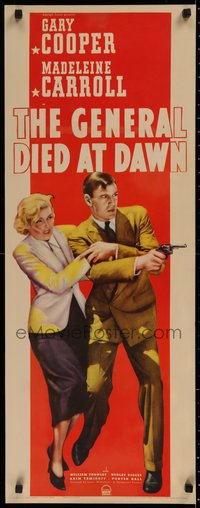 7x0040 GENERAL DIED AT DAWN insert 1936 full-length Gary Cooper & Madeleine Carroll, ultra rare!