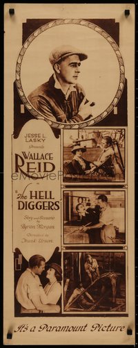 7x0041 HELL DIGGERS insert 1921 foreman Wallace Reid loves farmer's daughter Lois Wilson, ultra rare!