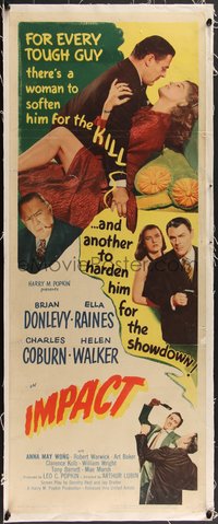 7x1026 IMPACT linen insert 1949 Ella Raines & Helen Walker softened Brian Donlevy for the kill!