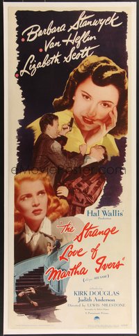 7x0053 STRANGE LOVE OF MARTHA IVERS insert 1946 Barbara Stanwyck, Van Heflin, Lizabeth Scott, rare!