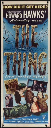 7x0160 THING insert 1951 Howard Hawks' astounding movie, photo montage, ultra rare unfolded example!