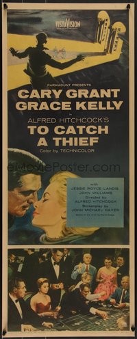 7x0054 TO CATCH A THIEF insert 1955 Grace Kelly & Cary Grant, Hitchcock, roulette gambling scene!