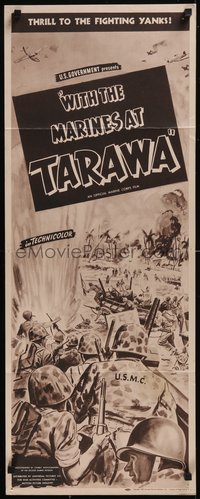 7x0163 WITH THE MARINES AT TARAWA insert 1944 WWII Oscar winner by Brooks & Hayward, ultra rare!