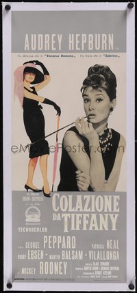 7x1013 BREAKFAST AT TIFFANY'S linen Italian locandina 1962 Audrey Hepburn, different & ultra rare!