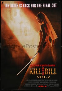 7x0121 KILL BILL: VOL. 2 advance 1sh 2004 sexy bride Uma Thurman with katana, Quentin Tarantino!