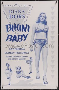 7x0611 LADY GODIVA RIDES AGAIN linen 1sh R1960s released in U.S. as Diana Dors in Bikini Baby, rare!