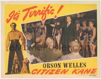 7x0232 CITIZEN KANE LC 1941 Orson Welles on stage with dancing girls at newspaper party, ultra rare!