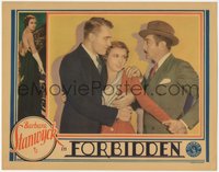 7x0242 FORBIDDEN LC 1932 Barbara Stanwyck between Adolphe Menjou & Bellamy, Frank Capra, ultra rare!