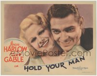 7x0246 HOLD YOUR MAN LC 1933 best portrait of beautiful Jean Harlow & young Clark Gable, ultra rare!