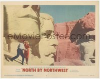 7x0264 NORTH BY NORTHWEST LC #5 1959 classic image of Cary Grant & Eva Marie Saint on Mt. Rushmore!