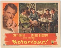 7x0265 NOTORIOUS LC #6 1946 Cary Grant, Ingrid Bergman, Claude Rains & Ulric have drinks together!