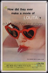 7x0625 LOLITA linen 1sh 1962 Stanley Kubrick classic, Sue Lyon, how did they ever make this movie!