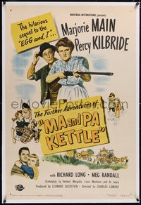 7x0634 MA & PA KETTLE linen 1sh 1949 Marjorie Main & Percy Kilbride in the sequel to The Egg and I!