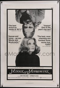 7x0649 MINNIE & MOSKOWITZ linen 1sh 1972 directed by John Cassavetes, Gena Rowlands, Seymour Cassel!