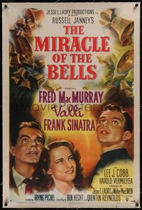 7x0650 MIRACLE OF THE BELLS linen 1sh 1948 great art of Frank Sinatra, Alida Valli & Fred MacMurray!