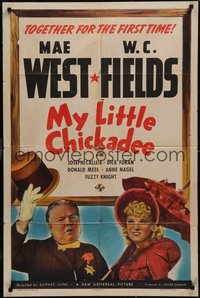 7x0205 MY LITTLE CHICKADEE style C 1sh 1940 wonderful art of W.C. Fields & sexy Mae West, ultra rare!