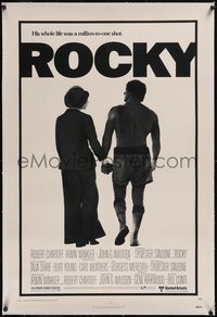 7x0714 ROCKY linen style A 1sh 1976 boxer Sylvester Stallone's life was a million-to-one shot!